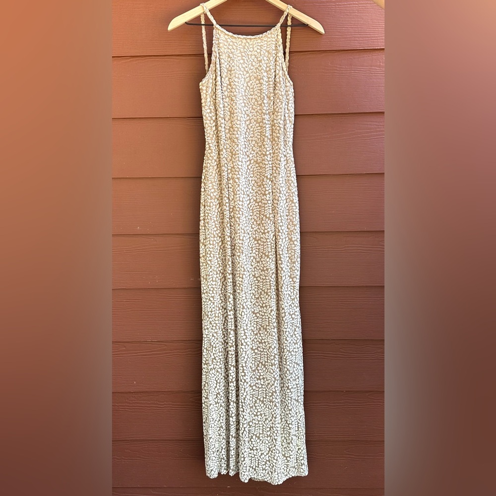 Vintage, Velvet, Cream Rampage Backless Maxi Dress - S